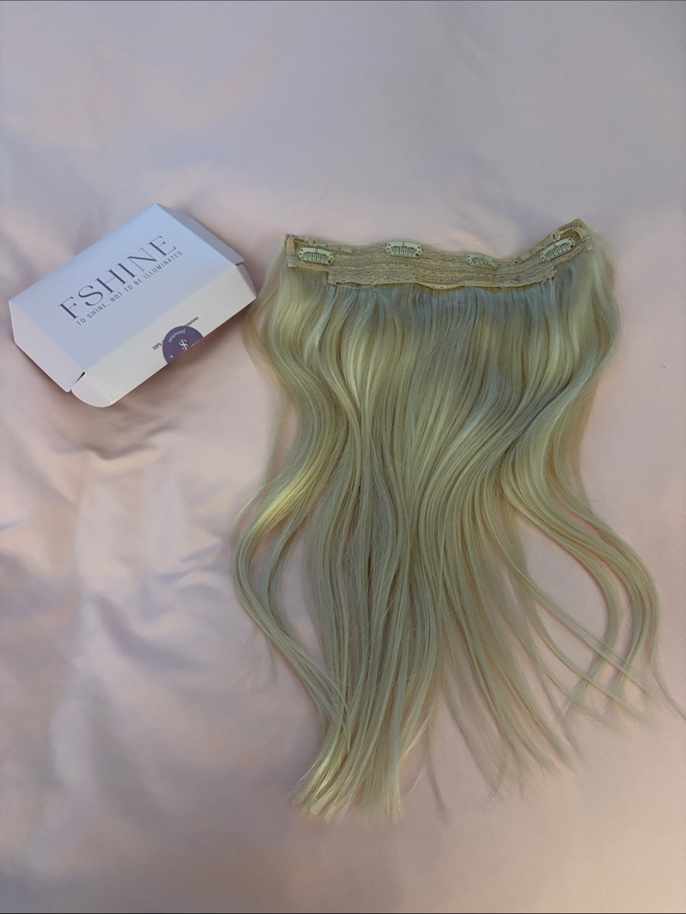 Blonde Clip-In wire Hair Extension - Light Ash Blonde- real hair